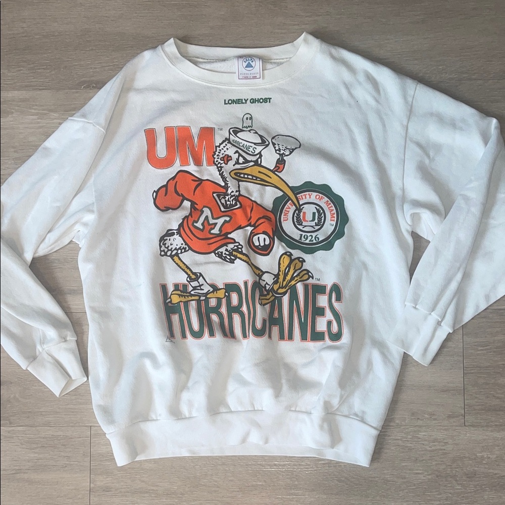 LONELY GHOST White Graphic Sweatshirt